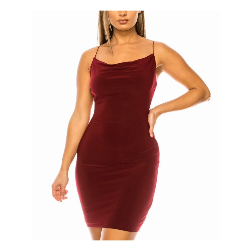 Burgundy bodycon Strap Dress